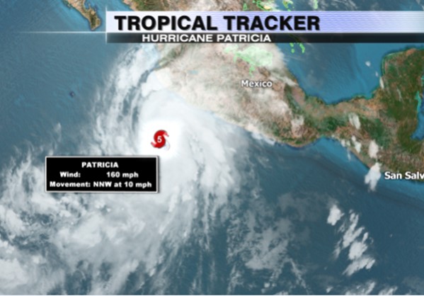 Ο Τυφώνας Patricia χτυπάει με Ένταση το Μεξικό.